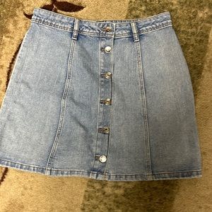 Jean Denim Button Up Mini Skirt Size 6